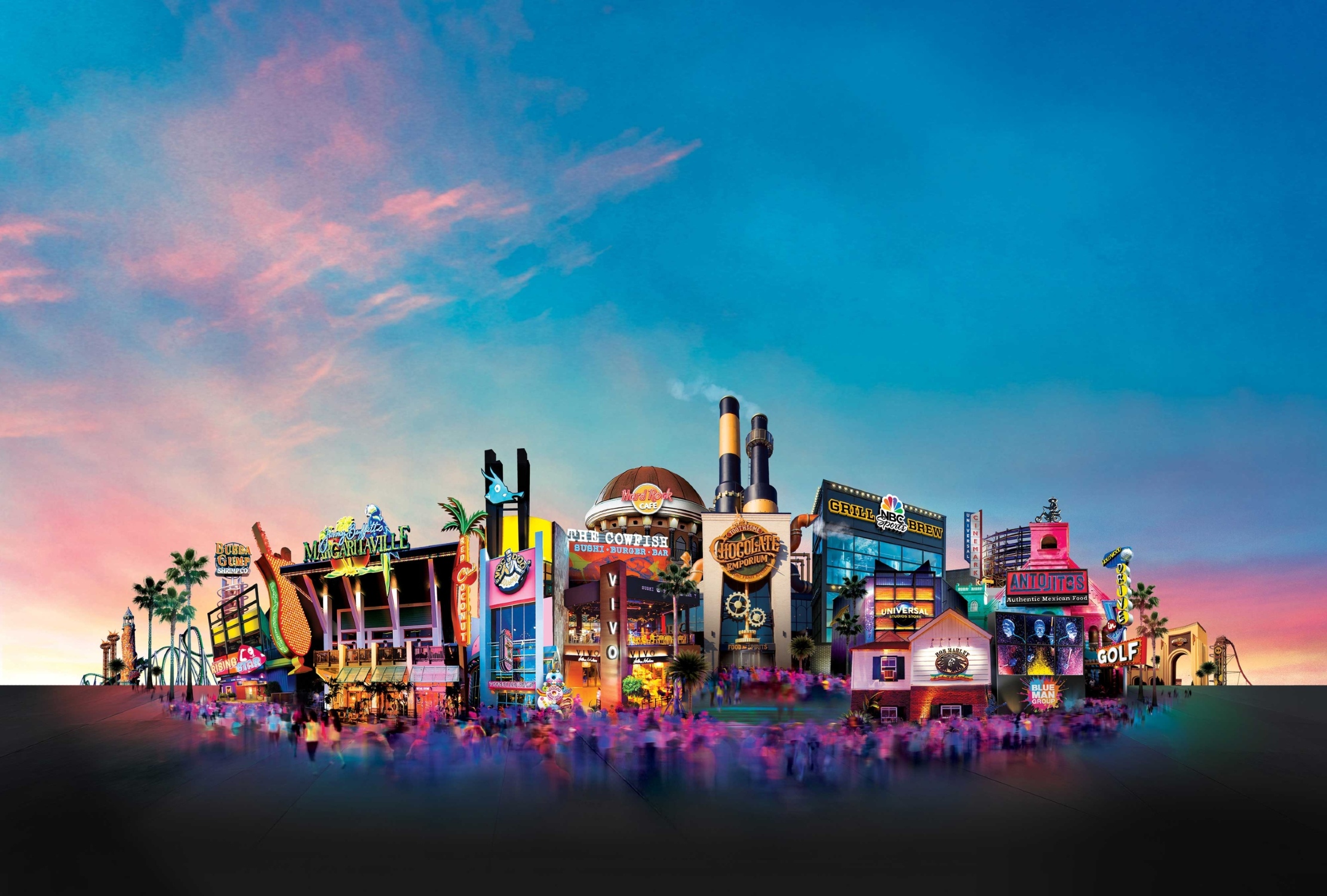 An illustration of Universal Studios theme park