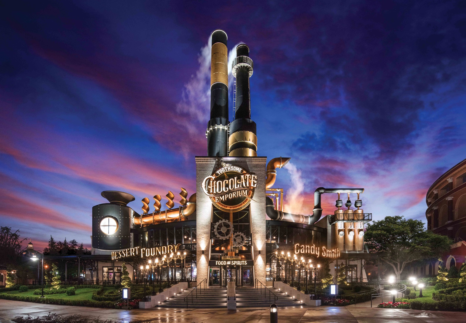 The outside of The Chocolate Emporium at Universal Studios Orlando